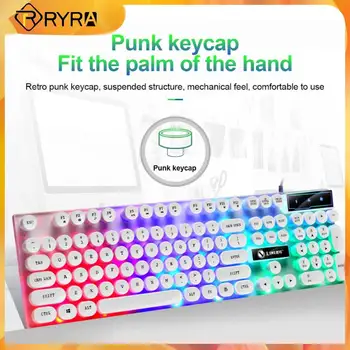 RYRA USB Laidinė Klaviatūra Pelės Rinkinys Žaidėjus Teclado 104 Klavišų Skaičių Klaviatūros Apšvietimas Klavišą Skydas Ir Pelės Rinkinys, Skirtas PC Nešiojamas Desktop